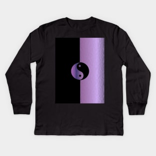 YIN Yang Purple - Yin Yang Art Kids Long Sleeve T-Shirt